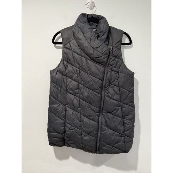 Nicole Miller Original Puffer Vest Womens Small Charcoal Pockets Zip Quilted - Picture 1 of 5